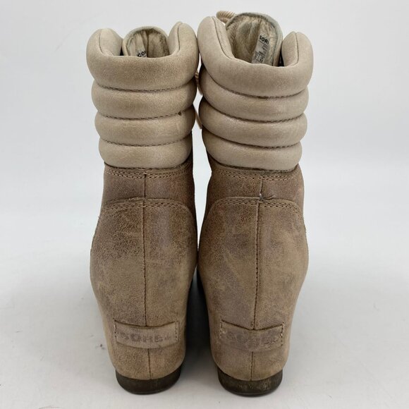 Sorel Tan Lace Up Wedge Heeled Boots | Size 8.5 - Picture 4 of 10